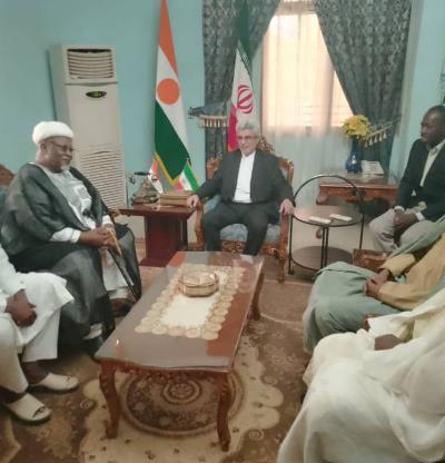 The meeting of the scholars of Niger and the vice president of Jamia Al-Mustafa University with  ambassador of the Islamic Republic